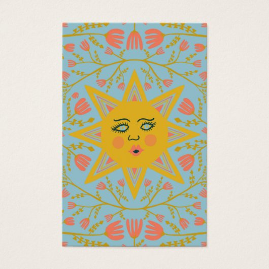 Sun & Floral Earring Ketting Jewelry Display Card Visitekaartje (Voorkant)