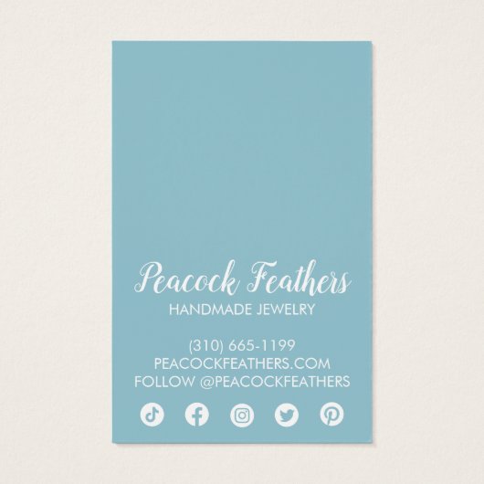 Sun & Floral Earring Ketting Jewelry Display Card Visitekaartje (Achterkant)