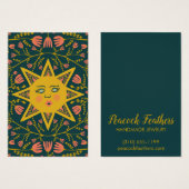 Sun & Floral Earring Ketting Jewelry Display Card Visitekaartje (Voorkant /achterkant)