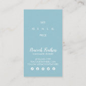 Sun & Floral Price Size CUSTOM Hang Tag Visitekaartje (Achterkant)