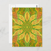 Sun Flower Bohemian Floral Helianthus Sunflower Briefkaart (Voorkant / Achterkant)