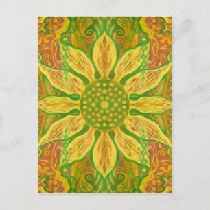 Sun Flower Bohemian Floral Helianthus Sunflower Briefkaart