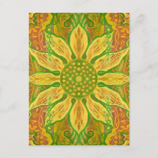Sun Flower Bohemian Floral Helianthus Sunflower Briefkaart (Voorkant)