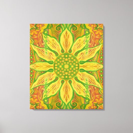 Sun Flower Bohemian Floral Helianthus Sunflower Canvas Afdruk (Voorkant)