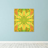 Sun Flower Bohemian Floral Helianthus Sunflower Canvas Afdruk (Insitu (Houten vloer))