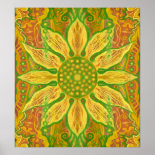 Sun Flower Bohemian Floral Helianthus Sunflower Poster