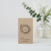 Sun Flower Boho Line Art KRAFT Social HANG LABELS (Staand voorkant)