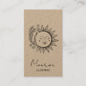 Sun Flower Boho Line Art KRAFT Social HANG LABELS (Voorkant)