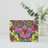 Sun Flower Butterfly Sugar Skull Briefkaart (Staand voorkant)