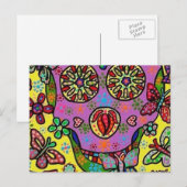 Sun Flower Butterfly Sugar Skull Briefkaart (Voorkant / Achterkant)