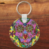Sun Flower Butterfly Sugar Skull Sleutelhanger (Voorkant)