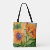 Sun Flower Canvas tas (Achterkant)