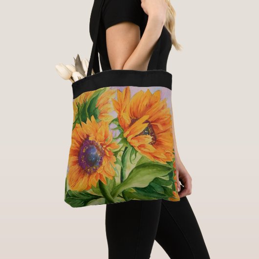 Sun Flower Canvas tas (Dichtbij)
