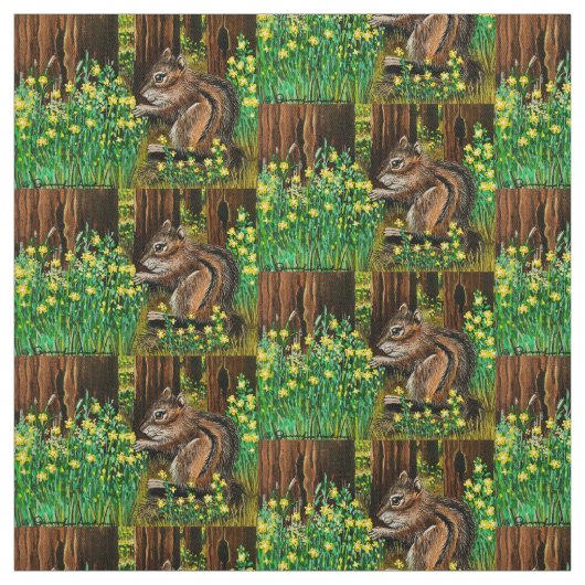 Sun Flower Chipmunk Stof (Swatch)