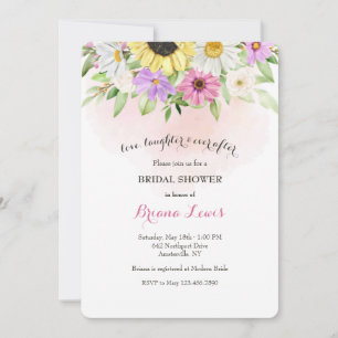 Sun Flower en Daisies Invitation Kaart
