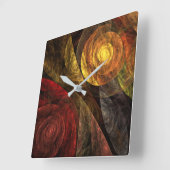 Sun Flower Floral Modern Abstract Art Pattern Vierkante Klok (Hoek)