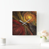 Sun Flower Floral Modern Abstract Art Pattern Vierkante Klok (Huis)