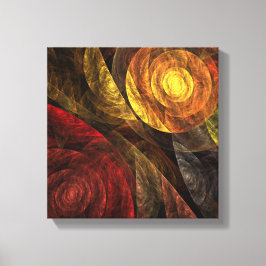 Sun Flower Floral Modern Abstract Zwart-wit Canvas Afdruk