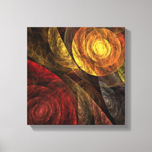 Sun Flower Floral Modern Abstract Zwart-wit Canvas Afdruk (Voorkant)