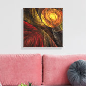Sun Flower Floral Modern Abstract Zwart-wit Canvas Afdruk (Insitu (Woonkamer))