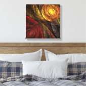 Sun Flower Floral Modern Abstract Zwart-wit Canvas Afdruk (Insitu (Slaapkamer))