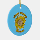 Sun Flower Funny groot person Ceramic Ornament (Rechts)