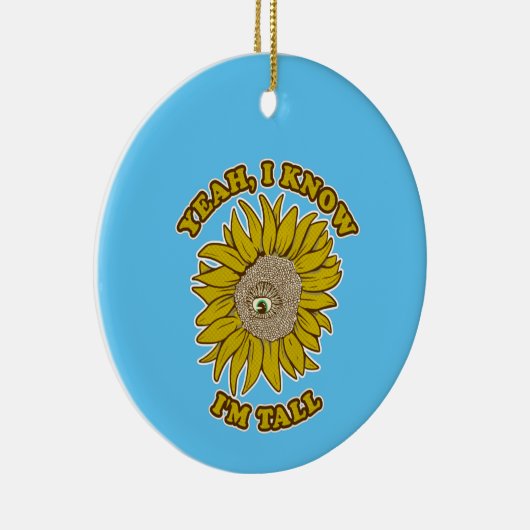 Sun Flower Funny groot person Ceramic Ornament (Rechts)