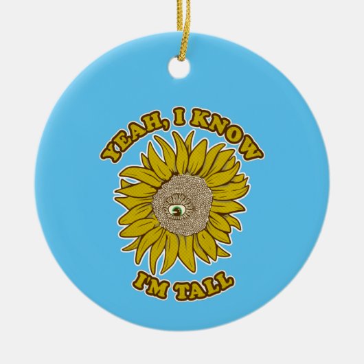 Sun Flower Funny groot person Ceramic Ornament (Voorkant)