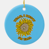 Sun Flower Funny groot person Ceramic Ornament (Achterkant)