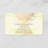 *~* Sun Flower Glitter Mandala Spiritueel Yoga Visitekaartje (Achterkant)