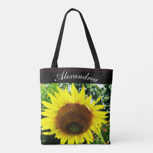 Sun Flower in sun gepersonaliseerd met naam Tote Bag