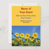 Sun Flower Invitation Card for a Summer Party Kaart (Achterkant)