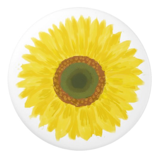 Sun flower keramische knop (Voorkant)