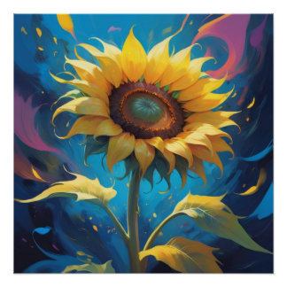 sun flower painting perfect poster