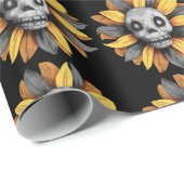 SUN FLOWER SKULL WRAPPING PAPIER (Rol Hoek)