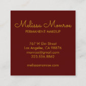 Sun & Flowering Vines Elegant Boho Burgundy Vierkante Visitekaartje (Achterkant)