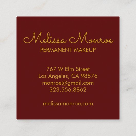 Sun & Flowering Vines Elegant Boho Burgundy Vierkante Visitekaartje (Achterkant)