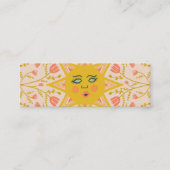 Sun Flowering Vines Elegant Boho Floral Unique Mini Visitekaartje (Voorkant)