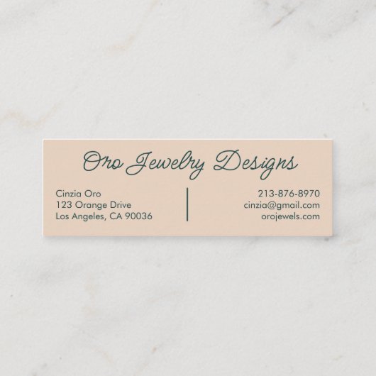 Sun Flowering Vines Elegant Boho Floral Unique Mini Visitekaartje (Achterkant)