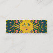 Sun Flowering Vines Elegant Boho Floral Unique Mini Visitekaartje (Voorkant)