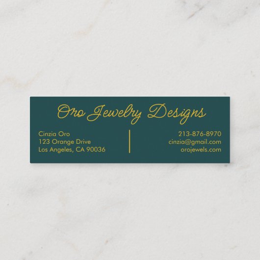 Sun Flowering Vines Elegant Boho Floral Unique Mini Visitekaartje (Achterkant)