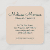 Sun & Flowering Vines Elegant Boho Sandy Vierkante Visitekaartje (Achterkant)