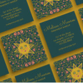 Sun & Flowering Vines Elegant Boho Vierkante Visitekaartje