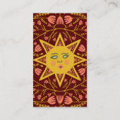 Sun & Flowering Vines Elegant geïllustreerd Boho 5 Klantenkaartje (Achterkant)