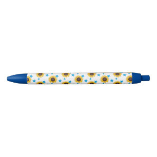 Sun Flowers achtergrond Zwarte Inkt Pen
