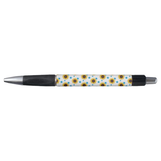 Sun Flowers background Black Ink Pen (Voorkant)