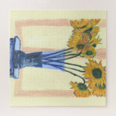 Sun Flowers in Blue Vase Legpuzzel (Horizontaal)