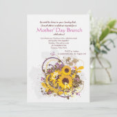 Sun Flowers Moederdag Invitation Kaart (Staand voorkant)