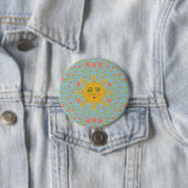 Sun & Flowers Ronde Button 7,6 Cm (In situ)