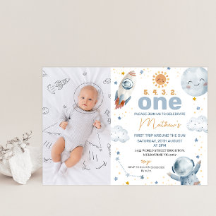 Sun Foto Eerste Reis Rond de Zon 1e Verjaardag Kaart